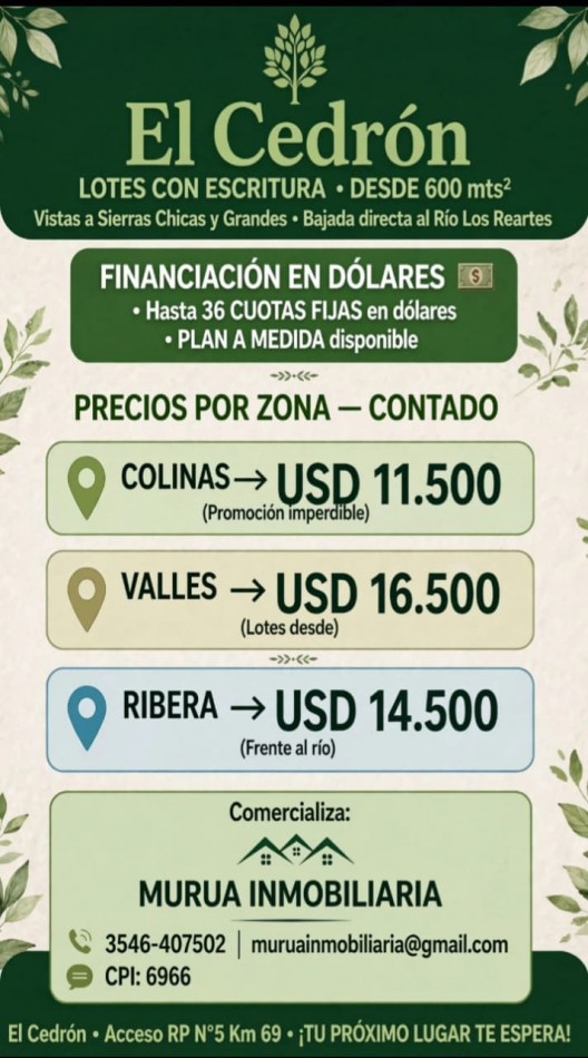 LOTES EN EL CEDRON